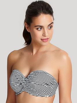 Panache Anya Stripe Bandeau Bikini - Black/White, Black/White, Size 32E, Women