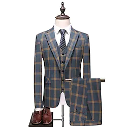 The Great Gatsby Gangster Plus Size Retro Vintage Roaring 20s 1920s Three-Piece Suit Suit Trousers Men's Costume Vintage Cosplay Party / Evening Coat Masquerade / Pants / Pants Lightinthebox
