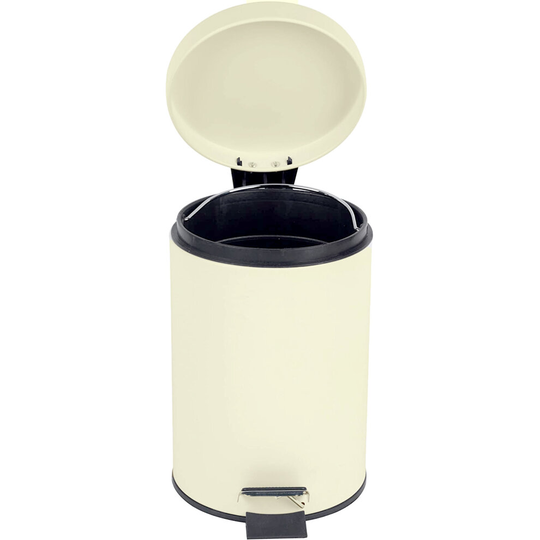 METAL CREAM SMALL 3L PEDAL BIN KITCHEN TOILET RUBBISH HYGIENIC BIN GIFT BOXED