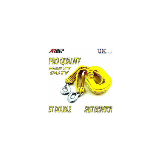 4.5M Tow Towing Pull Rope Strap Heavy Duty Road 5 Tonne 5T Car Van 4x4 Recovery