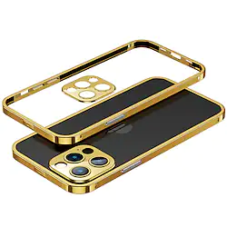 Phone Case For Apple Bumper Stainless Steel Metal Frame iPhone 14 13 12 11 Plus Pro Max Solid Colored Metal Aluminium Shell Buckle Protective Cover Lightinthebox