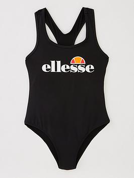 Ellesse Older Girls Wilima Swimsuit - Black, Black, Size 10-11 Years, Women
