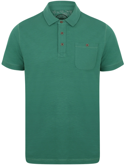 Polo Shirts Plata Cotton Jersey Slub Polo Top In Mallard Green - South Shore / S - Tokyo Laundry