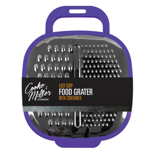 (Purple) Cooke & Miller Easy Grip Mess Free Cheese Grater with Container