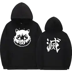 Inspired by Demon Slayer: Kimetsu no Yaiba Hashibira Inosuke Hoodie Cartoon Manga Anime Harajuku Graphic Kawaii Hoodie For Unisex Couple's Adults' Hot Stamping 100% Polyester Lightinthebox