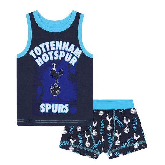 (10-11 Years) Tottenham Hotspur FC Official Football Gift Boys Boxer Shorts & Vest Set