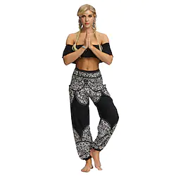 Women's High Waist Yoga Pants Side Pockets Harem Bloomers Quick Dry Moisture Wicking Lightweight Bohemian Hippie Purple Blue Grey Winter Summer Sports Activewear Stretchy Loose Lightinthebox