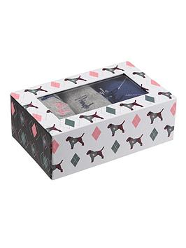 Pringle 3 Pack Dog Print Christmas Sock Gift Box - Grey/Black/Print, Multi, Size One Size 4-8, Women