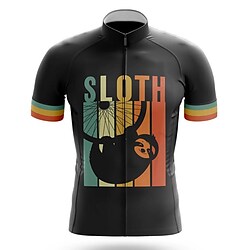 21Grams Men's Cycling Jersey Short Sleeve Bike Top with 3 Rear Pockets Mountain Bike MTB Road Bike Cycling Breathable Quick Dry Moisture Wicking Reflective Strips Black Sloth Polyester Spandex Sports Lightinthebox
