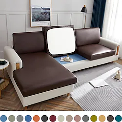 PU Leather Stretch Couch Cushion Cover 100% WaterProof Cushion Slipcover for Chair Cushion Furniture Protector Seat Cushion Sofa Cover with Elastic Bottom Washable Lightinthebox
