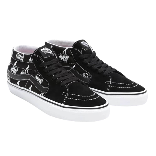 Vans Sk8-Mid Skate Shoes (New Varsity) - Black/True White