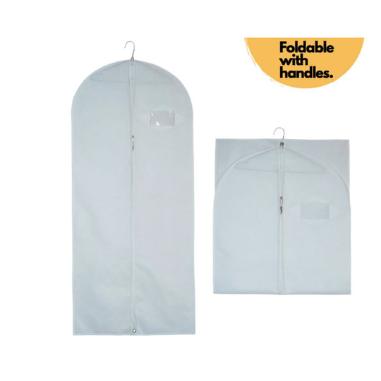 (White) 54" Clothes Cover Bag Garment Dress Cover Suit Bag