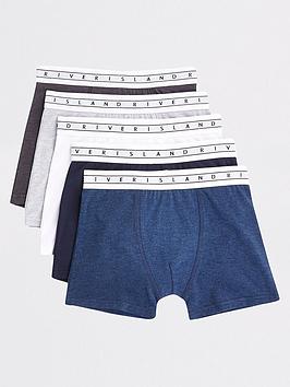 Boys, River Island Navy 5pk Boxer W, Navy, Size 5-6 Years