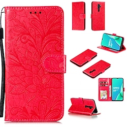 Phone Case For OPPO Full Body Case Leather Flip Reno 4 5G Reno 4 Pro 5G oppo A9 2020 OPPO A5 2020 Oppo A72 / A52 / A92 Oppo A8 / A31 Card Holder Flip Magnetic Flower / Floral Solid Color PU Leather Lightinthebox
