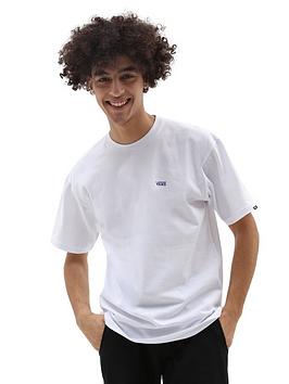 Vans Left Chest Logo Short Sleeve T-Shirt - White/Blue, White/Blue, Size Xs, Men