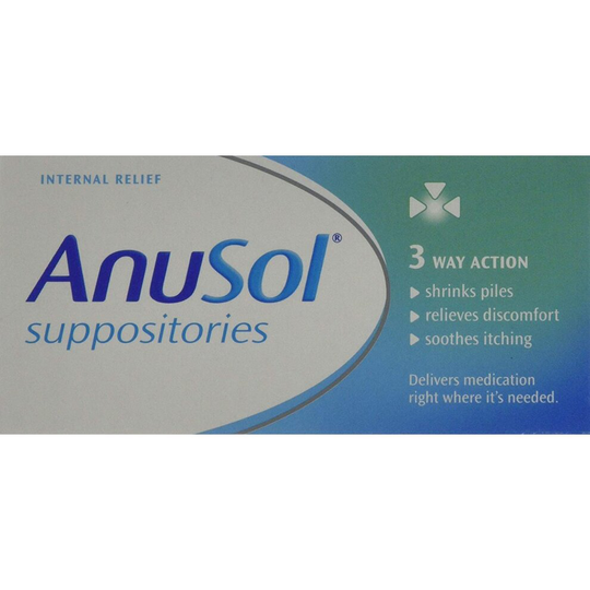 Anusol, Suppositories for Haemorrhoids Treatment Shrinks Piles Relieves Discomfort Soothes Itching Box, sup (Pack of 24)