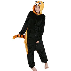 Adults' Kigurumi Pajamas Raccoon Animal Onesie Pajamas Flannel Toison Cosplay For Men and Women Christmas Animal Sleepwear Cartoon Festival / Holiday Costumes / Leotard / Onesie / Leotard / Onesie Lightinthebox