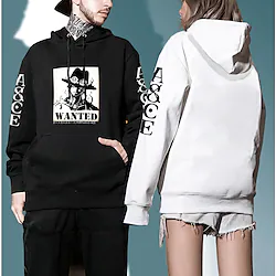Inspired by One Piece Portgas D. Ace Hoodie Cartoon Manga Anime Harajuku Graphic Kawaii Hoodie For Men's Women's Unisex Adults' Hot Stamping Polyester / Cotton Blend Lightinthebox