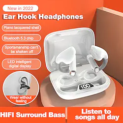 BT500 TWS bluetooth 5.3 Earphone HiFi Stereo Deep Bass HD Calls Noise Cancelling 500mAh Battery IPX6 Waterproof LED Digital Display Auto Pairing Ergonomic Semi-in-ear Sports Headphone Lightinthebox