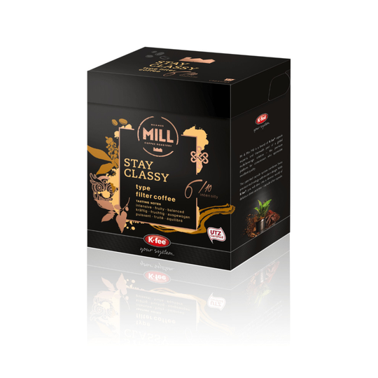 (1 Box (12 Capsules) ) K-Fee Mr & Mrs Mill 'Stay Classy' Filter Coffee Capsules