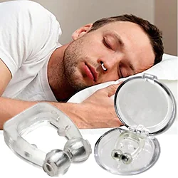 Silicone Anti Snore Magnet Nose Clip with Storage Box Silicone Anti-snoring Device Prevents Snoring Lightinthebox