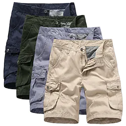 Men's Cargo Shorts Hiking Shorts Military Summer Outdoor Regular Fit 10 Ripstop Breathable Quick Dry Multi Pockets Shorts Bottoms Knee Length Black Army Green Cotton Hunting Fishing Climbing 30 32 Lightinthebox