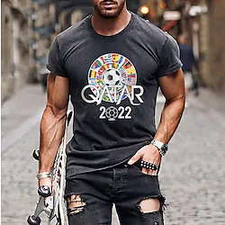 Inspired by World Cup Qatar 2022 Football Soccer T-shirt Anime Cartoon Anime Classic Street Style T-shirt For Men's Women's Unisex Adults' Hot Stamping 100% Polyester Casual Daily Lightinthebox