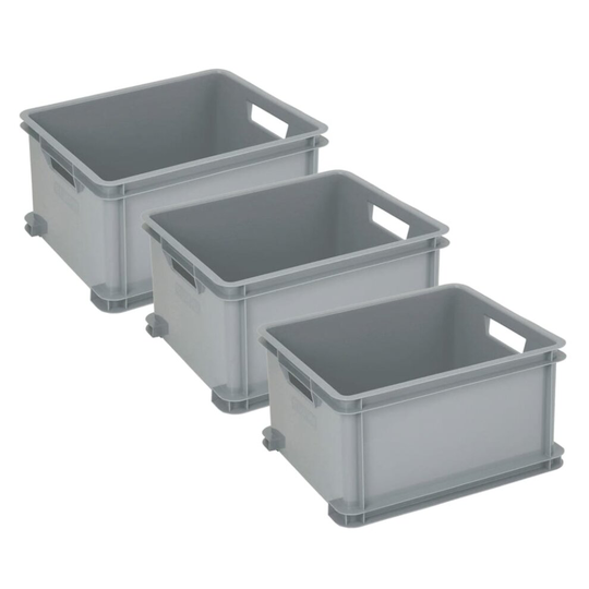 Curver Storage Box Unibox 3x30 L Silver Household Storage Box Organisation