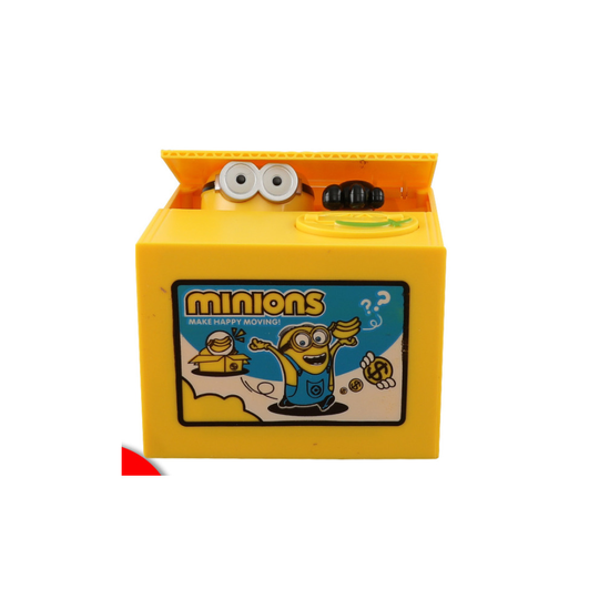 (Minions) Kids Cartoon with music Bank Money Coin Saving Box Gift Stealing Eating Coin Storage