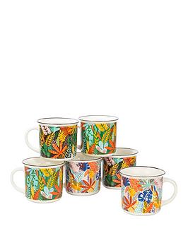 Waterside 6 Piece Carnival Leaves Mug Set