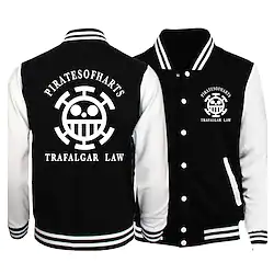 Inspired by One Piece Monkey D. Luffy Back To School Anime Harajuku Graphic Kawaii Outerwear For Men's Women's Adults' Hot Stamping Poly / Cotton Lightinthebox