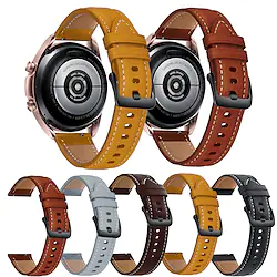 For Samsung Galaxy Watch 3 45mm Strap Genuine Leather Band 22mm Watch Strap Bracelet Watchbands Wristband for Galaxy Watch (Band Color : Black Silver, Band Width : 22mm) Lightinthebox