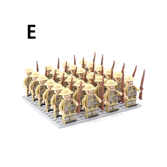 (E) 24PCS Army Phalanx Building Block Minifigures With Bottom Plate With Weapon And Display Box Compatible With Lego