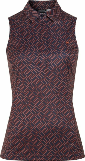 J.Lindeberg Dena Print Sleeveless Golf Top Ketchup Bridge Monogram L
