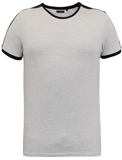 T-Shirts Pete Shoulder Panel Jersey Marl Ringer T-Shirt in Ecru / S - Tokyo Laundry