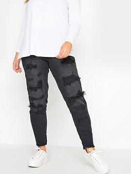 Yours Jenny Rip And Repair Jegging - Black