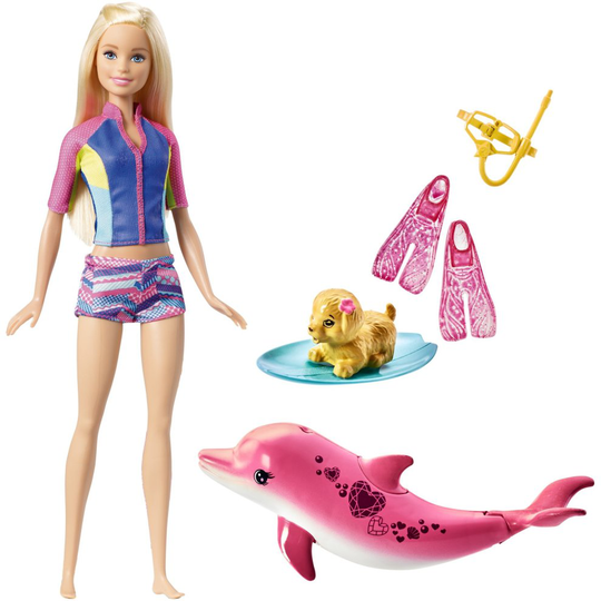 Barbie Dolphin Magic Snorkel Fun Friends | Snorkel Doll Set
