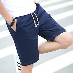 Men's Shorts Casual Shorts Drawstring Side Pockets Elastic Waist Solid Color Breathable Quick Dry Knee Length Sports Outdoor Beach Streetwear Casual Slim Black Yellow Micro-elastic Lightinthebox