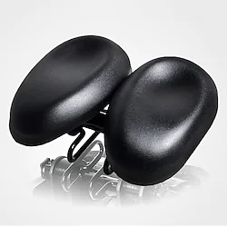 Acacia Bike Saddle / Bike Seat Ergonomical Dual Pad Adjustable Extra Wide / Extra Large Double Noseless PU Leather High-Density Foam PVC Cycling Road Bike Mountain Bike MTB Black Lightinthebox