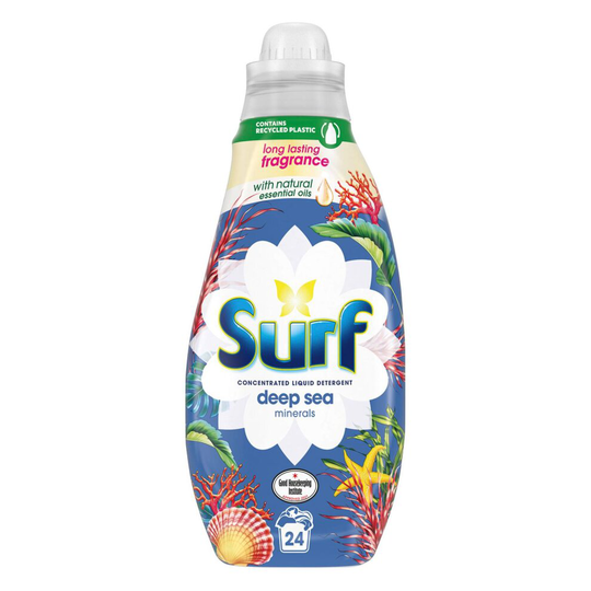 4x 24W Surf Deep Sea Minerals Lasting Fragrance Liquid Detergent 648ml