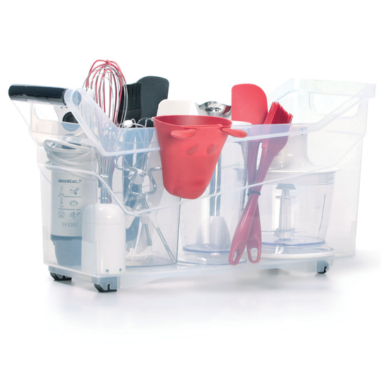 (1, NUK3H) Plastic Storage Boxes Stackable Container Wheels