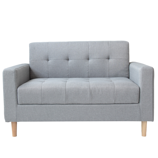 (Light Grey) Smart Sofa in a Box, Compact 2 Seater with Storage