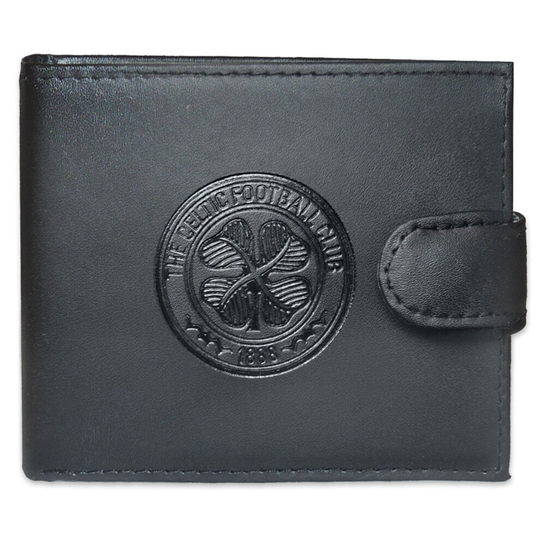 Celtic FC Official Football Gift Boxed Embossed Crest Leather Wallet
