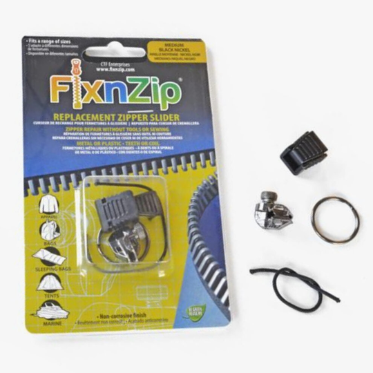 FixNZip Replacement Zipper Slider?Zip Puller Repair Kit?Small Black Nickel