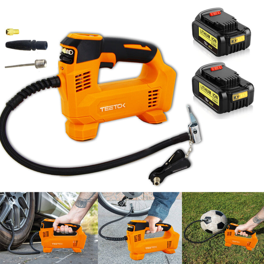 For Dewalt Cordless Digital Tyre Inflator for Car/Bike/Ball+2Battery