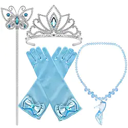 Princess Cinderella Princess Cosplay Jewelry Accessories Girls' Movie Cosplay Blue Gloves Crown Necklace Halloween Children's Day Masquerade Plastics / Wand / Wand Lightinthebox