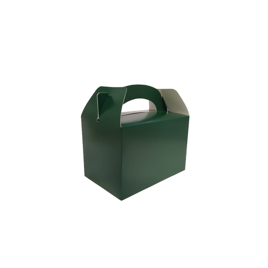 (PLAIN-FOREST GREEN) 20 x Party Boxes Children Kids Food Loot Lunch Gift Bags Birthday Cake Box