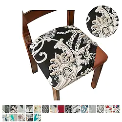 Seat Covers for Dining Room Chairs Stretch Printed Chair Seat Covers Set of 2 Removable Washable Upholstered Chair Seat Protector Cushion Slipcovers for Kitchen Office Lightinthebox