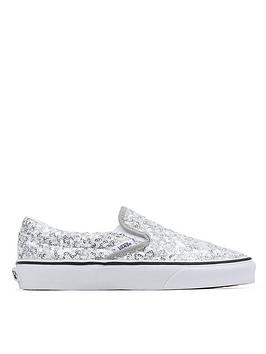 Vans Vans Ua Classic Slip-on, Silver, Size 3, Women
