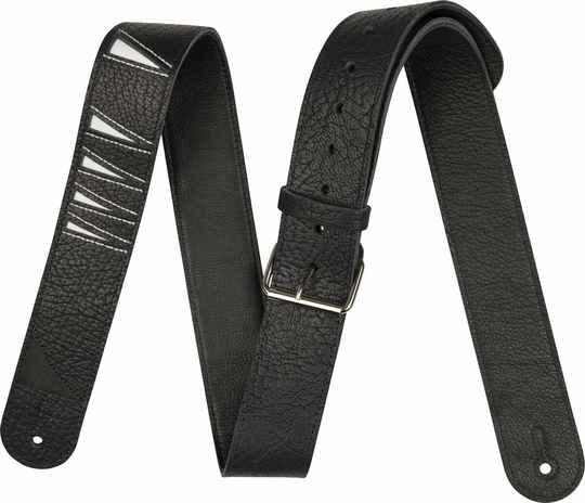 Jackson Shark Fin Leather Leather guitar strap Black and White